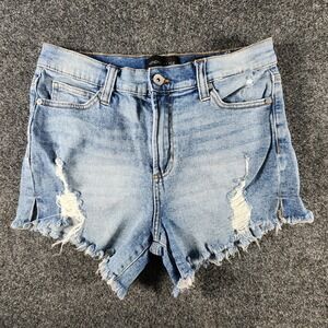 KENDALL + KYLIE The Icon Blue Jean Shorts Women's Size 7/28 Distressed Demin